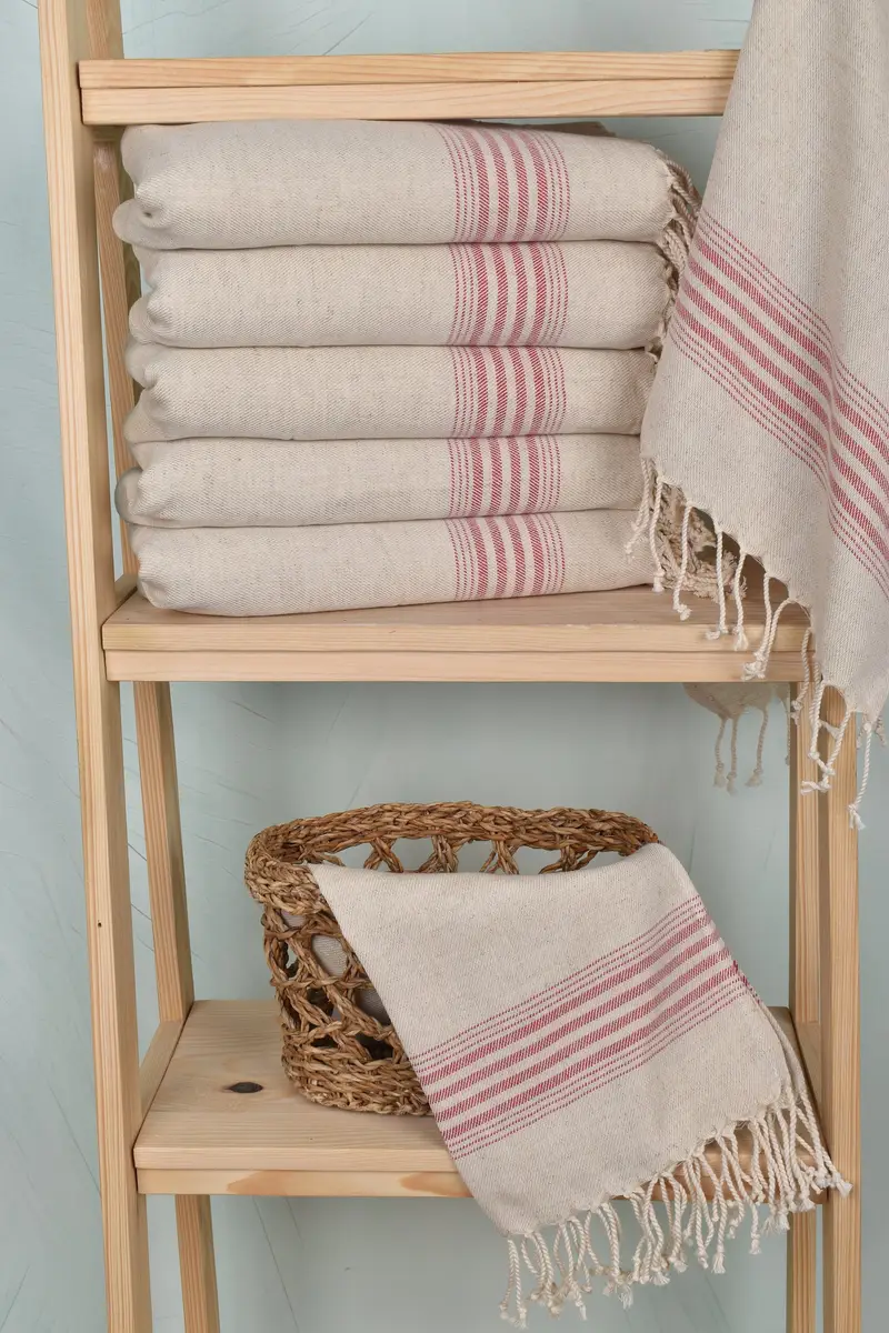 Summer Towel, Personalized Dish Towel, Personalized Kitchen Towel, 36x18 Linen Striped Towel, Bathroom Towel, Spa Towel, Personalized Hand Towel - 3