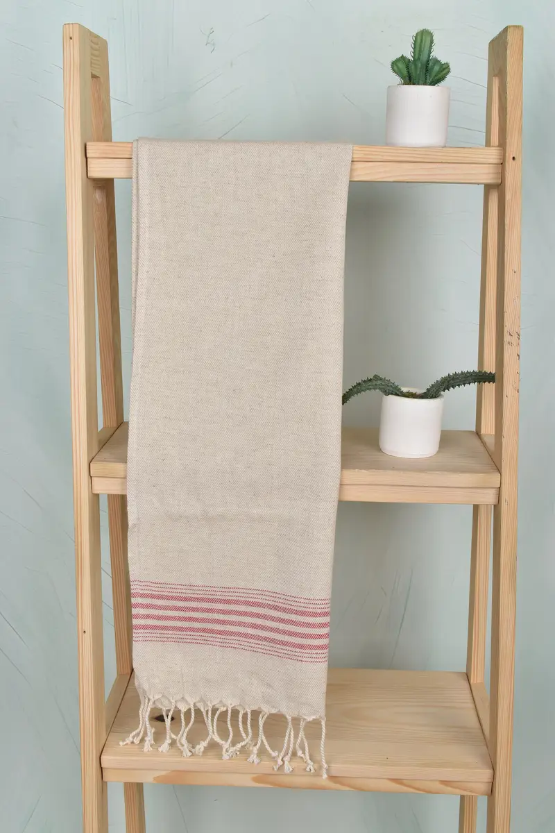 Summer Towel, Personalized Dish Towel, Personalized Kitchen Towel, 36x18 Linen Striped Towel, Bathroom Towel, Spa Towel, Personalized Hand Towel - 8