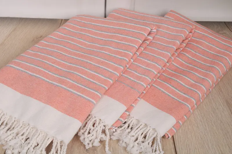 Turkish Bath Towel Set, Gift Towel, Custom Towel, Pool Towels, Beach Towel Gift, Summer Towel, Thin towel, 68x40 Cotton Striped Terry Towel - 6