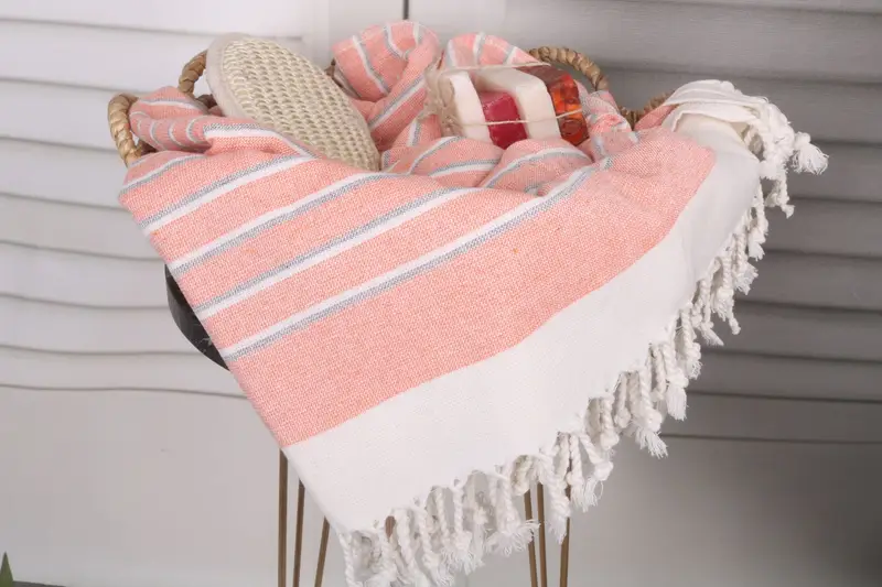 Turkish Bath Towel Set, Gift Towel, Custom Towel, Pool Towels, Beach Towel Gift, Summer Towel, Thin towel, 68x40 Cotton Striped Terry Towel - 2