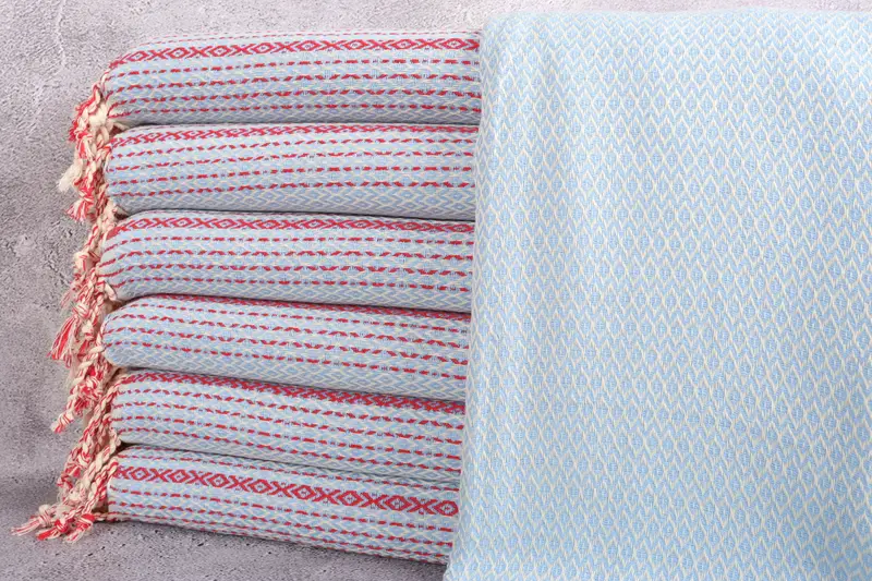 Wedding Gift Towel Turkish Cotton Geometric Peshtemal, Beige, 40x71 Inches