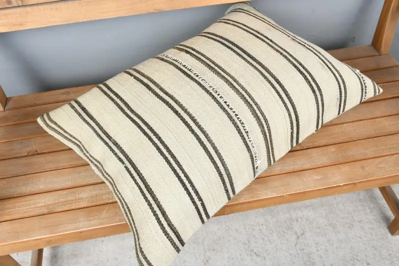 Traditional Pillow Cover, 20x28 Beige Cushion, Antique Pillows, Pillow for Sofa, Turkish Rugs Pillow, Interior Designer Pillow, Pillow - 2