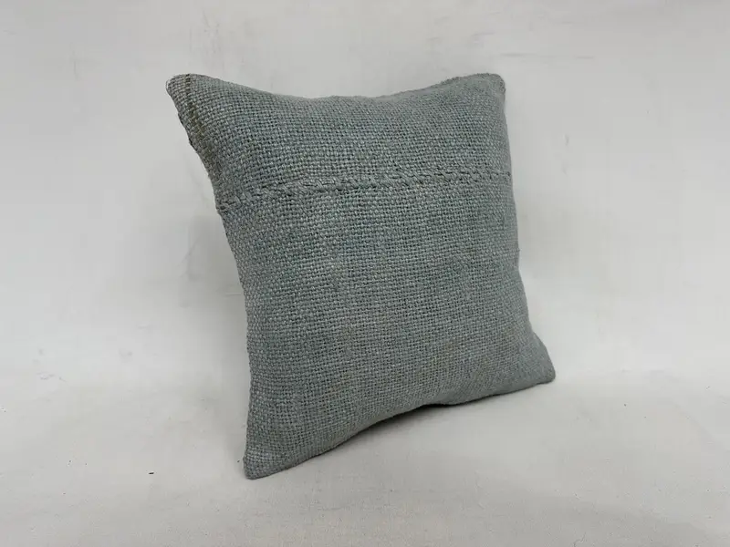 Christmas Pillow Sham, Handmade Kilim Cushion, 16x16 Gray Pillow Sham, Ethnical Kilim Rug Pillow, Boho Pillow Sham Cover, Pillow Cover - 3