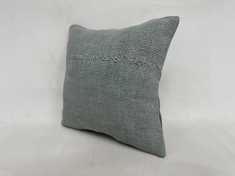 Christmas Pillow Sham, Handmade Kilim Cushion, 16x16 Gray Pillow Sham, Ethnical Kilim Rug Pillow, Boho Pillow Sham Cover, Pillow Cover - 4