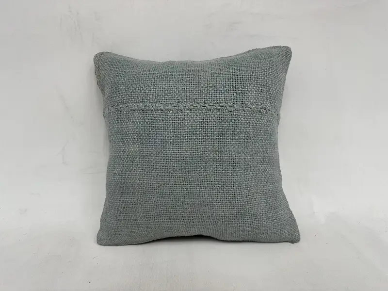 Christmas Pillow Sham, Handmade Kilim Cushion, 16x16 Gray Pillow Sham, Ethnical Kilim Rug Pillow, Boho Pillow Sham Cover, Pillow Cover - 1