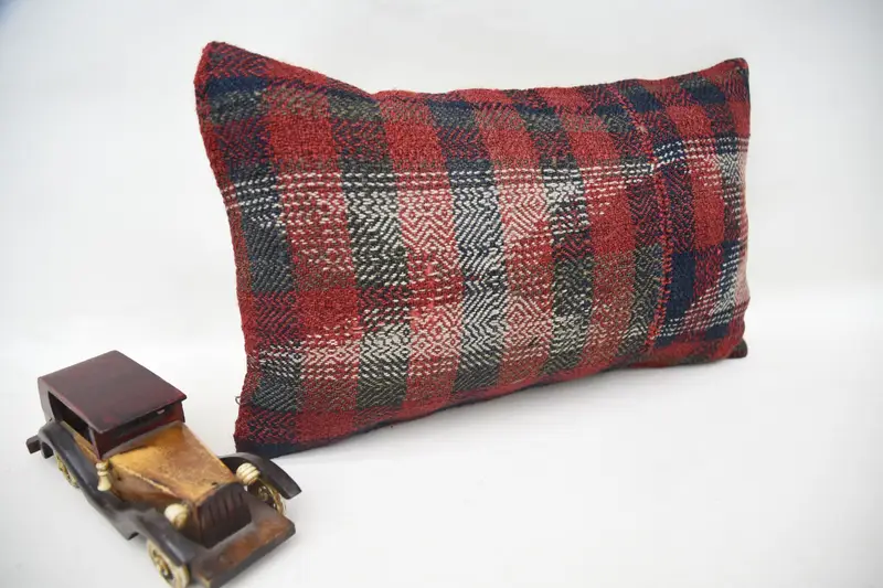 Vintage Cushion, Gift Pillow, Pillow, 12x20 Red Cushion, Kilim Pillow Cover, Aztec Cushion, Vintage Kilim Pillow Pillow Sham, Turkish Pillow - 2