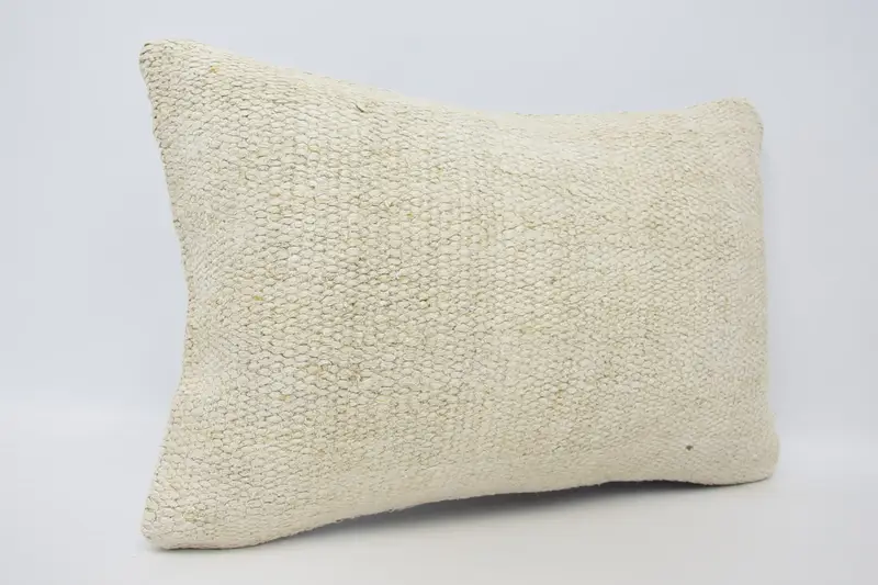 Pillow for Couch, Home Decor Pillow, Meditation Cushion, 16x24 Beige Cushion, Ethnical Kilim Rug Pillow, Pillow Sham - 3
