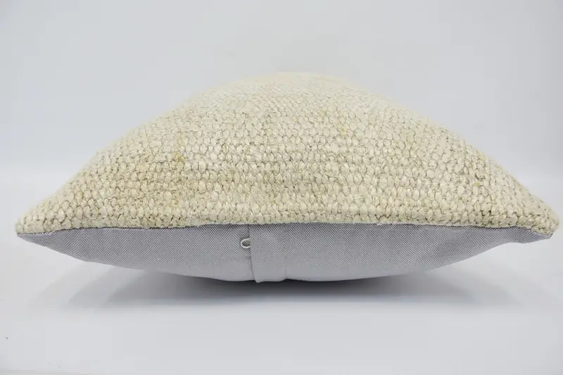 Pillow for Couch, Home Decor Pillow, Meditation Cushion, 16x24 Beige Cushion, Ethnical Kilim Rug Pillow, Pillow Sham - 5