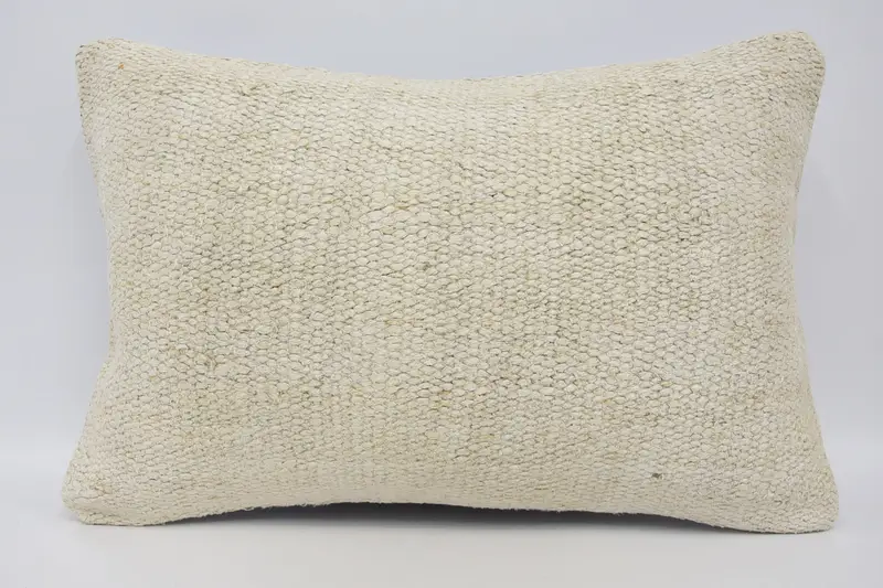 Pillow for Couch, Home Decor Pillow, Meditation Cushion, 16x24 Beige Cushion, Ethnical Kilim Rug Pillow, Pillow Sham - 1