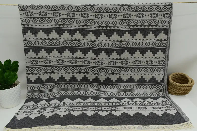 Shower Curtain, 86x56 Cotton Kilim Towel, Throw Blanket Couch, Bridal Shower Favor, Wedding Favors, Custom Wedding Gifts, Extra Large Tablecloth - 8