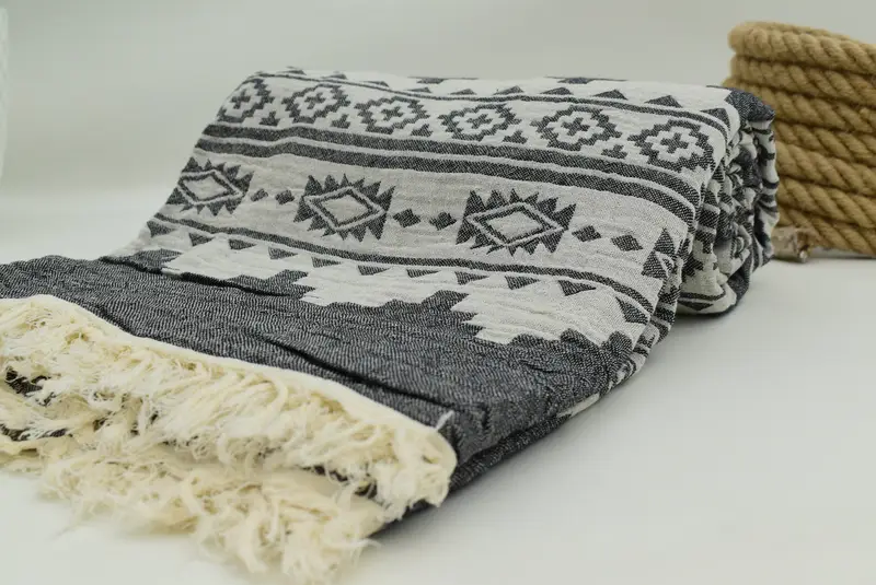 Shower Curtain, 86x56 Cotton Kilim Towel, Throw Blanket Couch, Bridal Shower Favor, Wedding Favors, Custom Wedding Gifts, Extra Large Tablecloth - 7