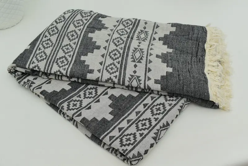 Shower Curtain, 86x56 Cotton Kilim Towel, Throw Blanket Couch, Bridal Shower Favor, Wedding Favors, Custom Wedding Gifts, Extra Large Tablecloth - 4
