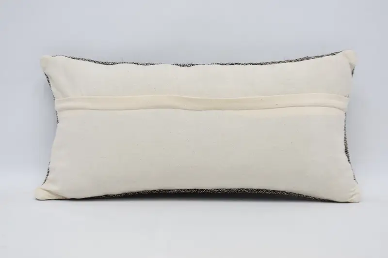 Vintage Pillow, Pillow Sham, Antique Pillows, Kilim Pillow Cover, Hippie Throw Pillow Sham, 12x24 Gray Cushion Cover, Hippie Throw Cushion - 6