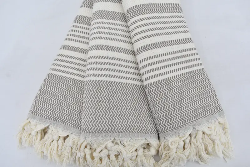 Monogram Beach Towel, Best Beach Towel, Embroidered Beach Towel, Lightweight Turkish towel, 70x40 Cotton Striped Towel, Employee Gifts, Scarf Towel - 5