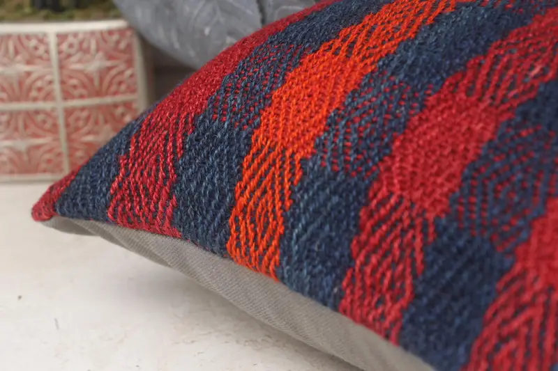 Pillow for Couch, Yoga Pillow Case, Pillow Case, Turkish Kilim Pillow, Pet Cushion Case, 16x16 Red Pillow Case, Vintage Pillow - 7