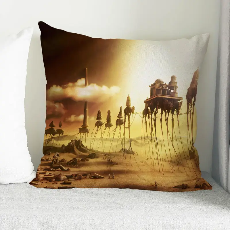 Surreales, abstrakt bedrucktes Kissen: Moderne Dali-inspirierte Wohndekoration