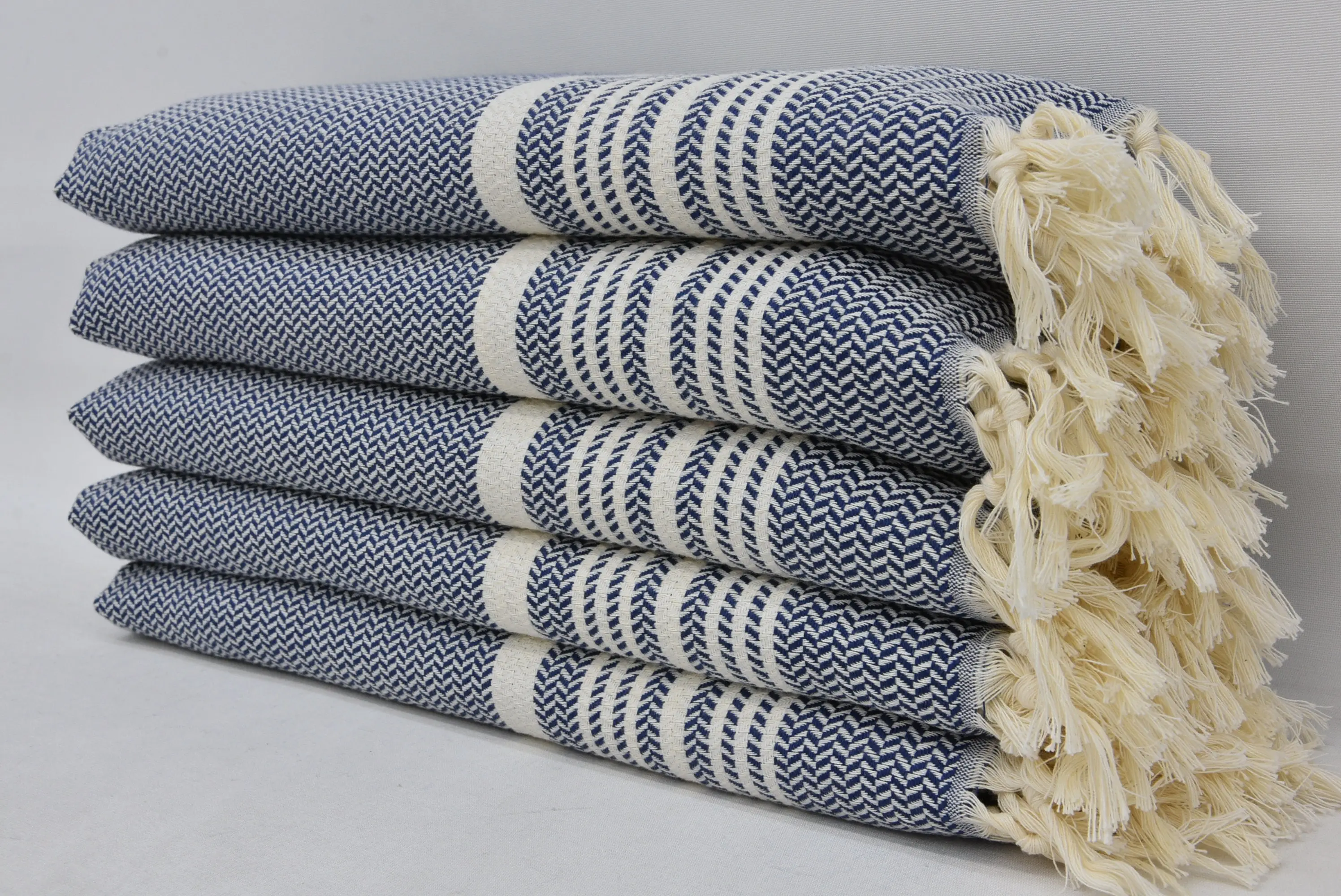 Face Towel Turkish Hand Towel Kitchen Towel Organic Cotton Tea Towel Navy Blue 18x36 - 1