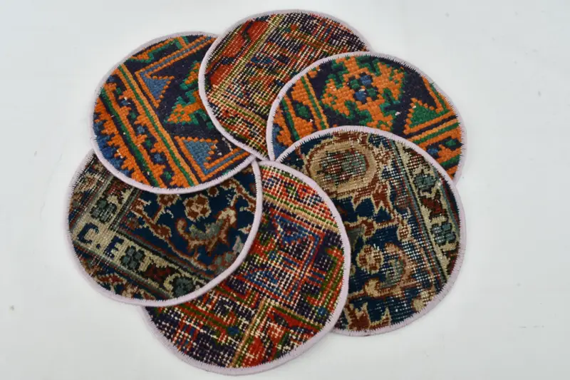 Bohemian Blue & Orange Placemats, Art Deco Steampunk Style Placemats