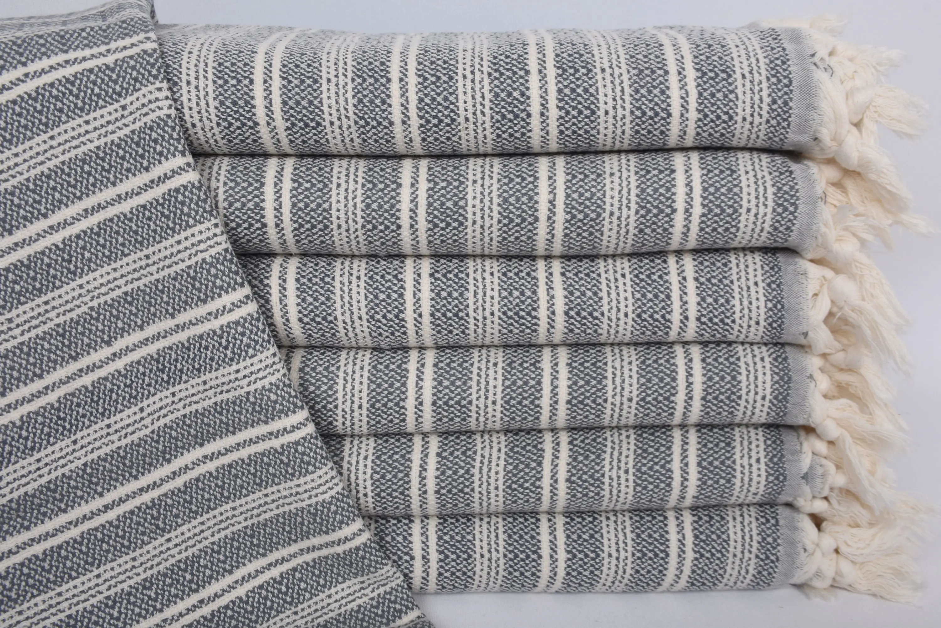 Bridesmaid Monogram Turkish Cotton Hand Towel, Dark Gray, 32x18 Inches - 1