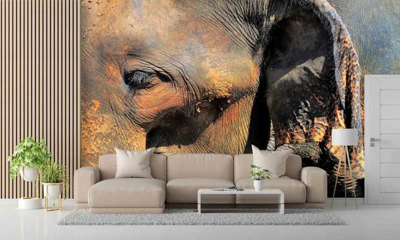 Safari Wall Print, African Animal Paper Craft, 3D Wallpaper, Animal Wall Painting, Old Elephant Wall Painting, Printable Wall Art,Animal Art - 5