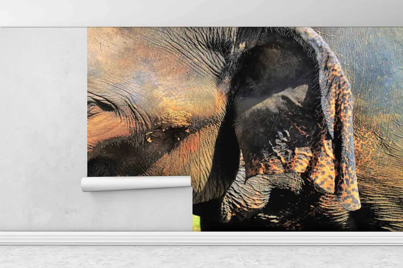 Safari Wall Print, African Animal Paper Craft, 3D Wallpaper, Animal Wall Painting, Old Elephant Wall Painting, Printable Wall Art,Animal Art - 1