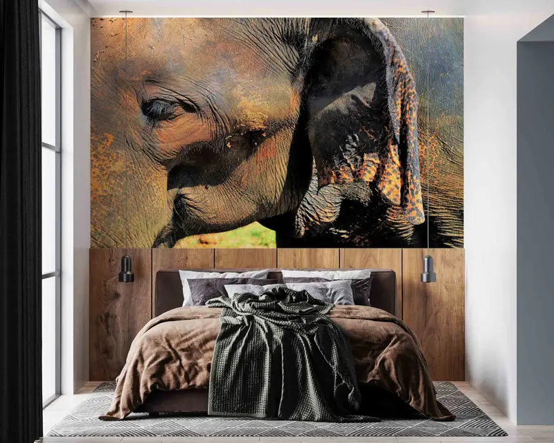 Safari Wall Print, African Animal Paper Craft, 3D Wallpaper, Animal Wall Painting, Old Elephant Wall Painting, Printable Wall Art,Animal Art - 7