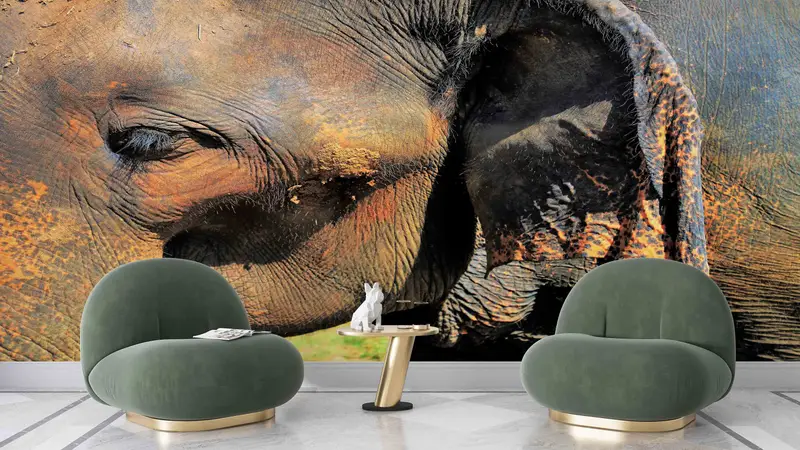 Safari Wall Print, African Animal Paper Craft, 3D Wallpaper, Animal Wall Painting, Old Elephant Wall Painting, Printable Wall Art,Animal Art - 6