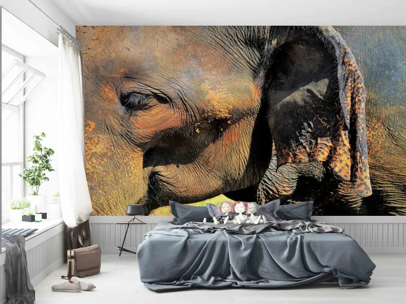 Safari Wall Print, African Animal Paper Craft, 3D Wallpaper, Animal Wall Painting, Old Elephant Wall Painting, Printable Wall Art,Animal Art - 2