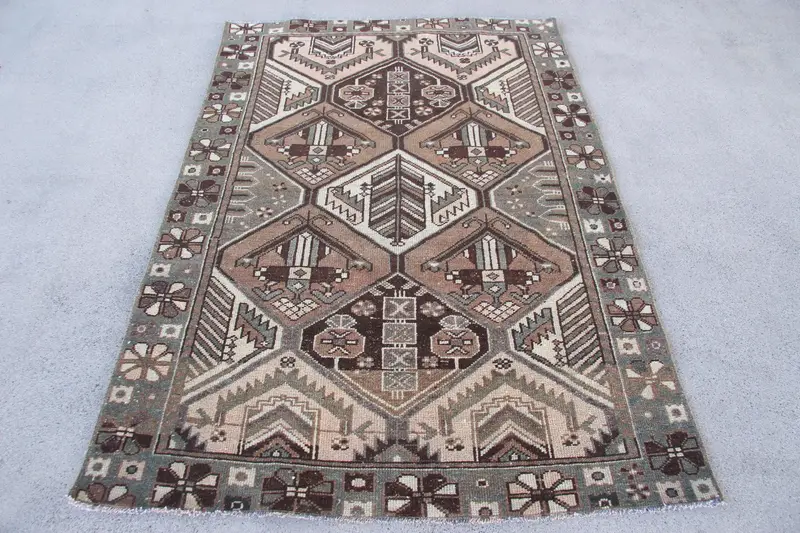 Brown Ombré Rug, 127x186 cm Chic Living Room Accent