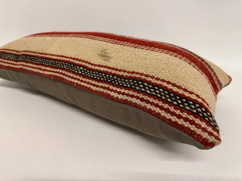 Shabby Chic Pillow Cover, Pillow Case, Crochet Pattern Cushion, Turkish Pillow, Kilim Cushion Sham, Antique Pillows, 12x24 Red Pillow Case - 6