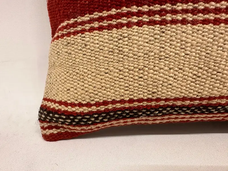 Shabby Chic Pillow Cover, Pillow Case, Crochet Pattern Cushion, Turkish Pillow, Kilim Cushion Sham, Antique Pillows, 12x24 Red Pillow Case - 2