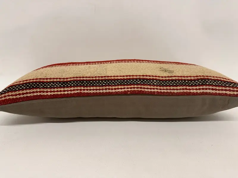 Shabby Chic Pillow Cover, Pillow Case, Crochet Pattern Cushion, Turkish Pillow, Kilim Cushion Sham, Antique Pillows, 12x24 Red Pillow Case - 5