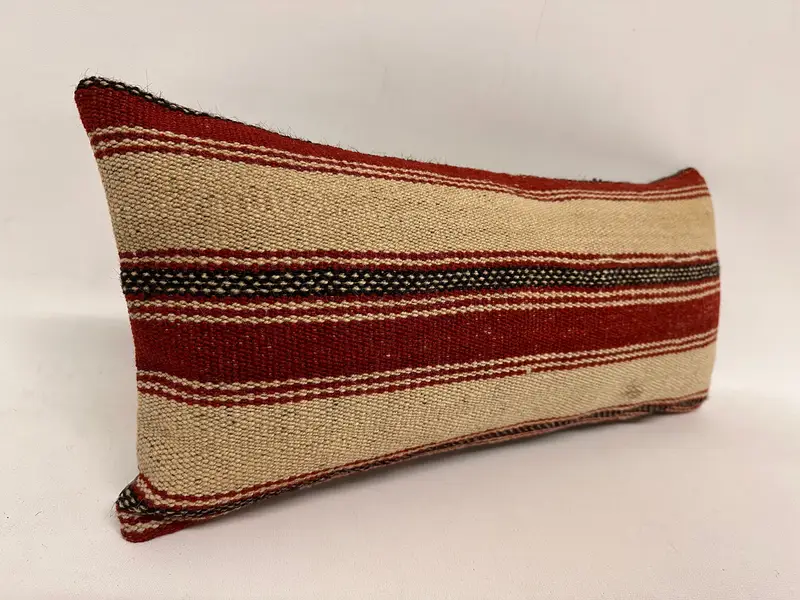 Shabby Chic Pillow Cover, Pillow Case, Crochet Pattern Cushion, Turkish Pillow, Kilim Cushion Sham, Antique Pillows, 12x24 Red Pillow Case - 4