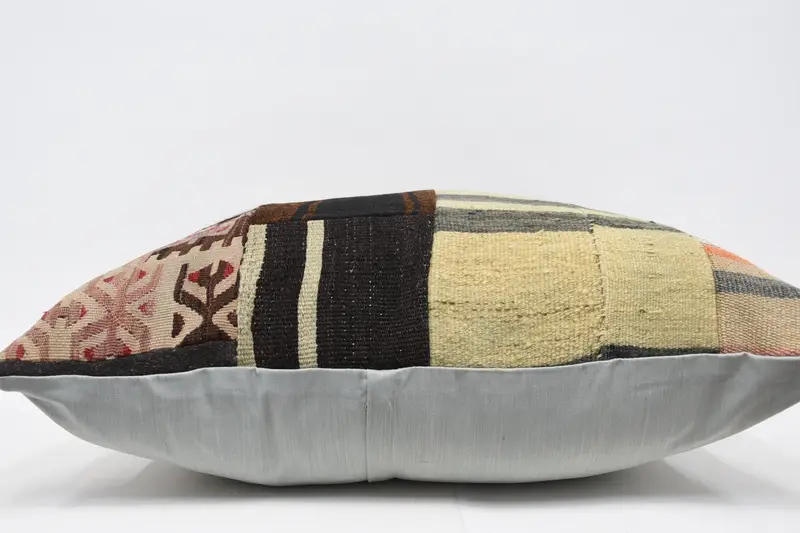 Accent Throw Pillow Sham, Ethnical Kilim Rug Pillow, Pillow Case, Yoga Pillow, Boho Pillow, Vintage Kilim Throw Pillow, 32x32 Red Pillow Case - 5