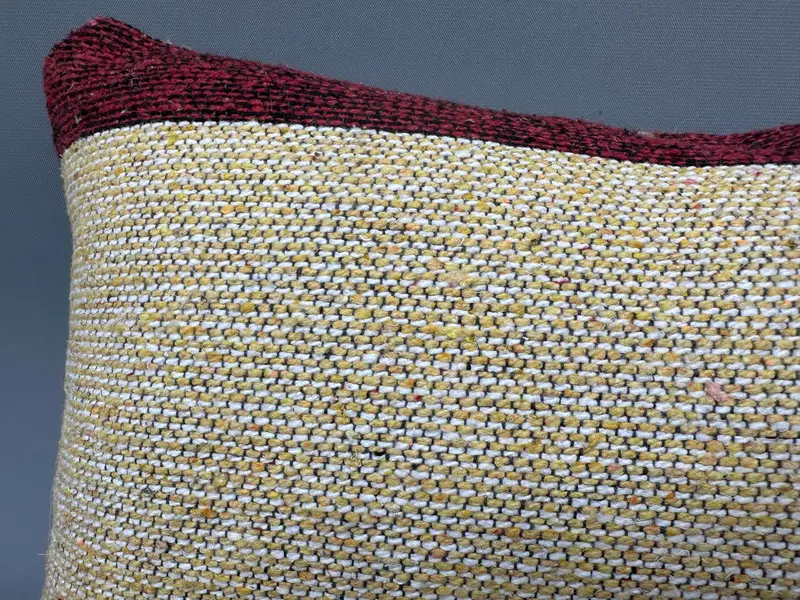 Pillow Cover, Pattern Throw Cushion, 10x20 Yellow Cushion, Kilim Cushion Sham, Handmade Kilim Cushion, Ethnical Kilim Rug Pillow - 5