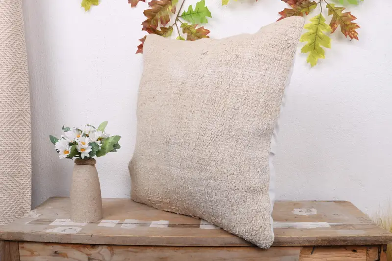 Interior Designer Pillow, 18x18 White Pillow Sham, Pillow Sham, Throw Kilim Pillow, Seat Pillow, Handmade Kilim Cushion, Aztec Pillow Case - 4
