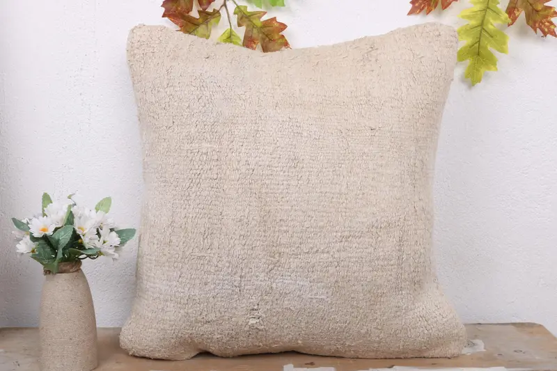 Interior Designer Pillow, 18x18 White Pillow Sham, Pillow Sham, Throw Kilim Pillow, Seat Pillow, Handmade Kilim Cushion, Aztec Pillow Case - 2