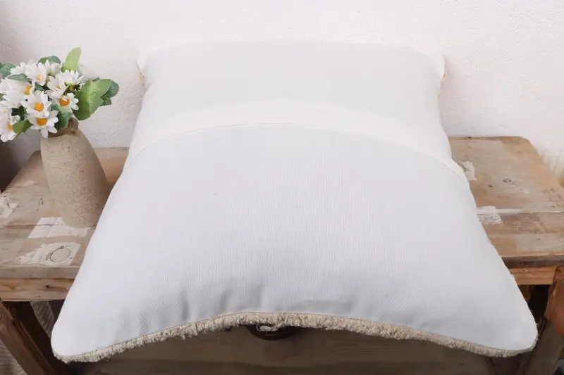 Interior Designer Pillow, 18x18 White Pillow Sham, Pillow Sham, Throw Kilim Pillow, Seat Pillow, Handmade Kilim Cushion, Aztec Pillow Case - 7