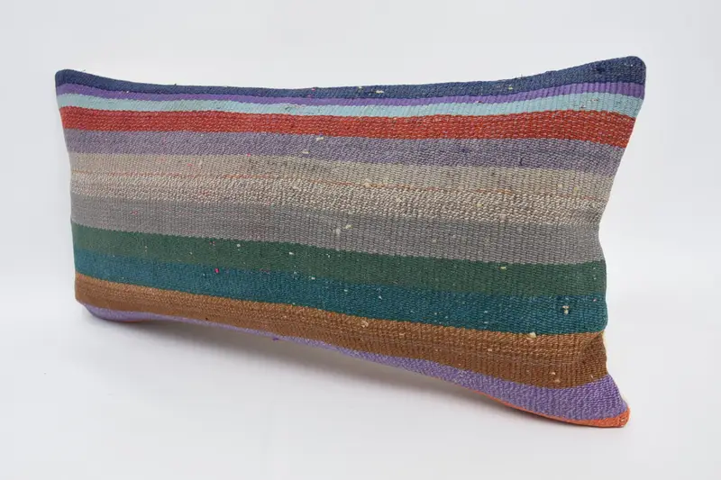 Cushion Case, 12x24 Green Cushion Case, Kilim Pillow Cover, Vintage Kilim Pillow, Shabby Chic Cushion Cover, Vintage Kilim Throw Pillow - 4