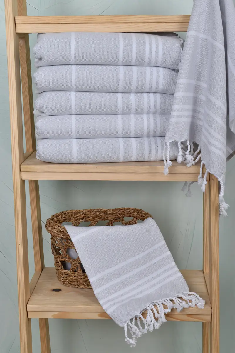 Wedding Favors, Turkish Towel Hand Towel, Bridesmaid Towel, 38x18 Cotton Striped Towel, Custom Tea Towel, Summer Towel, Monogrammed Hand Towel - 3