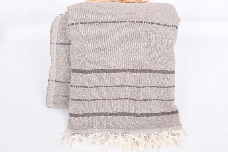 Wedding Anniversary Gift, Boho Throw Blankets, Custom Wedding Gifts, Valentines Day Gift, 100x80 Cotton Striped Towel, Organic Throw, Custom Blanket - 5