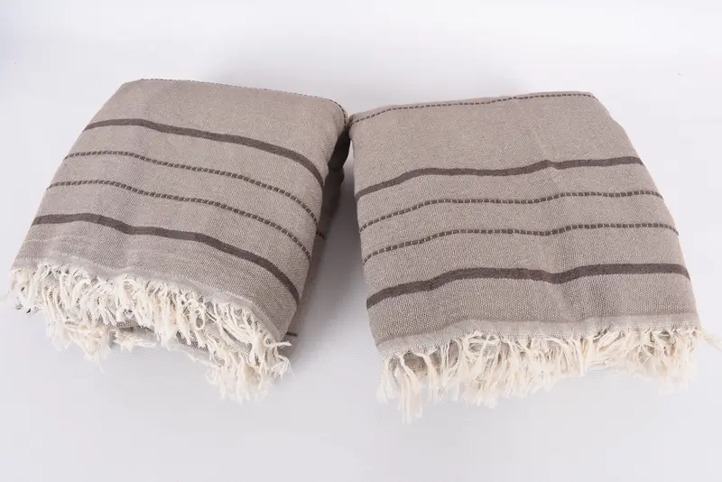 Wedding Anniversary Gift, Boho Throw Blankets, Custom Wedding Gifts, Valentines Day Gift, 100x80 Cotton Striped Towel, Organic Throw, Custom Blanket - 6