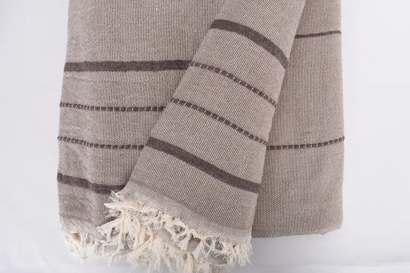 Wedding Anniversary Gift, Boho Throw Blankets, Custom Wedding Gifts, Valentines Day Gift, 100x80 Cotton Striped Towel, Organic Throw, Custom Blanket - 8