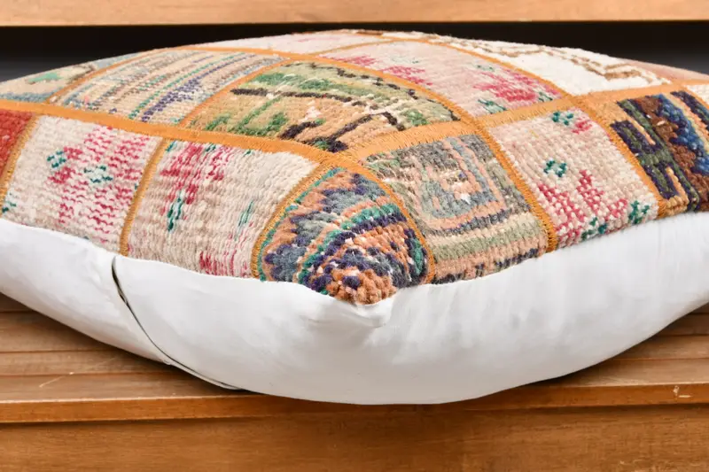 Handwoven Pillow Cover Pillow, Kilim Cushion Sham, Pillow Case, 24x24 Beige Pillow Case, Boho Pillow Sham Cover, Throw Kilim Pillow - 3