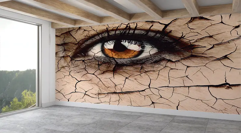 エレガントなプリント壁紙: ブラウンアイ、抽象的なアイ、ドライアイ