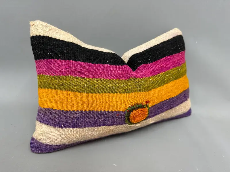 Cushion, Sofa Cushion Case, Wholesale Cushion Cover, Turkish Kilim Pillow, Boho Pillow Sham Cover, Interior Designer Pillow, 12x20 Pink Pillow Cover - 2