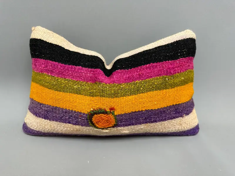 Cushion, Sofa Cushion Case, Wholesale Cushion Cover, Turkish Kilim Pillow, Boho Pillow Sham Cover, Interior Designer Pillow, 12x20 Pink Pillow Cover - 1
