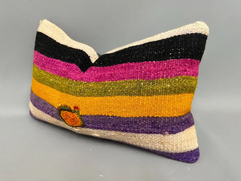 Cushion, Sofa Cushion Case, Wholesale Cushion Cover, Turkish Kilim Pillow, Boho Pillow Sham Cover, Interior Designer Pillow, 12x20 Pink Pillow Cover - 3