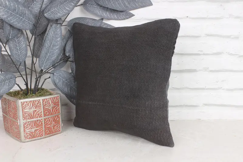 Home Decor Pillow, 12x12 Gray Cushion, Retro Pillow, Accent Throw Cushion, Office Chair Pillow Sham, Boho Pillow, Pillow, Interior Designer Pillow - 3