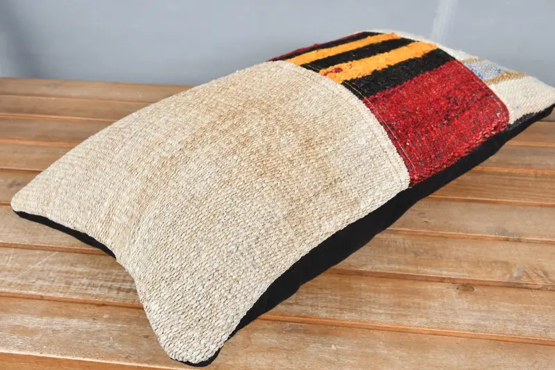Designer Throw Pillow, Home Decor Pillow, Muted Pillow Cover, 12x20 Beige Pillow, Pillow, Vintage Pillow, Kilim Pillow Cover - 2